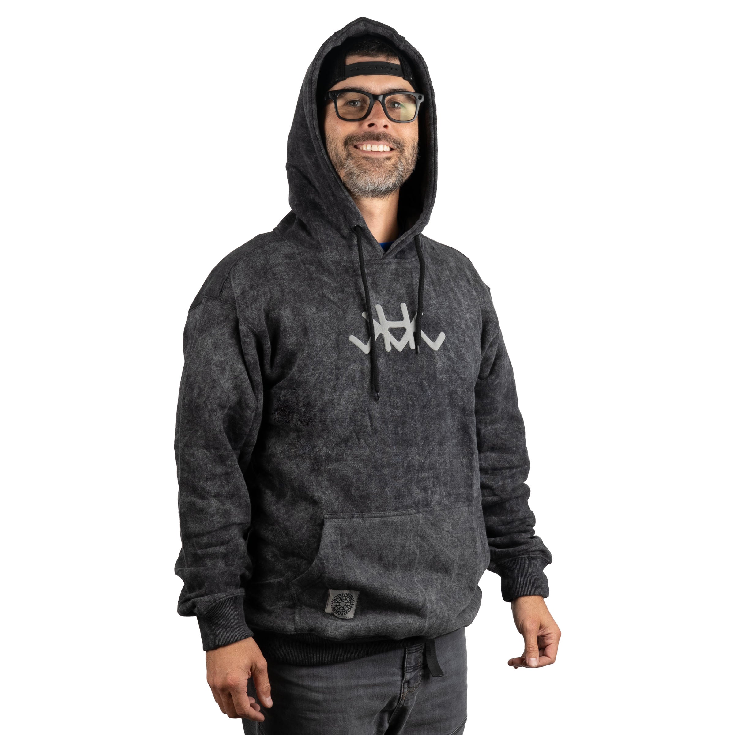HOODIE - ACID WASHED BLACK - WAVE – Hormesispaintball
