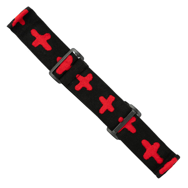 Black Woven Goggle Strap (Red Crux)