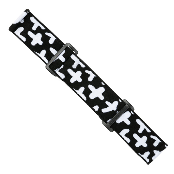 Black Woven Goggle Strap (White Multicrux)