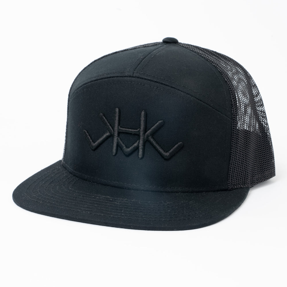 Black/Black 5 Panel Snapback Hat