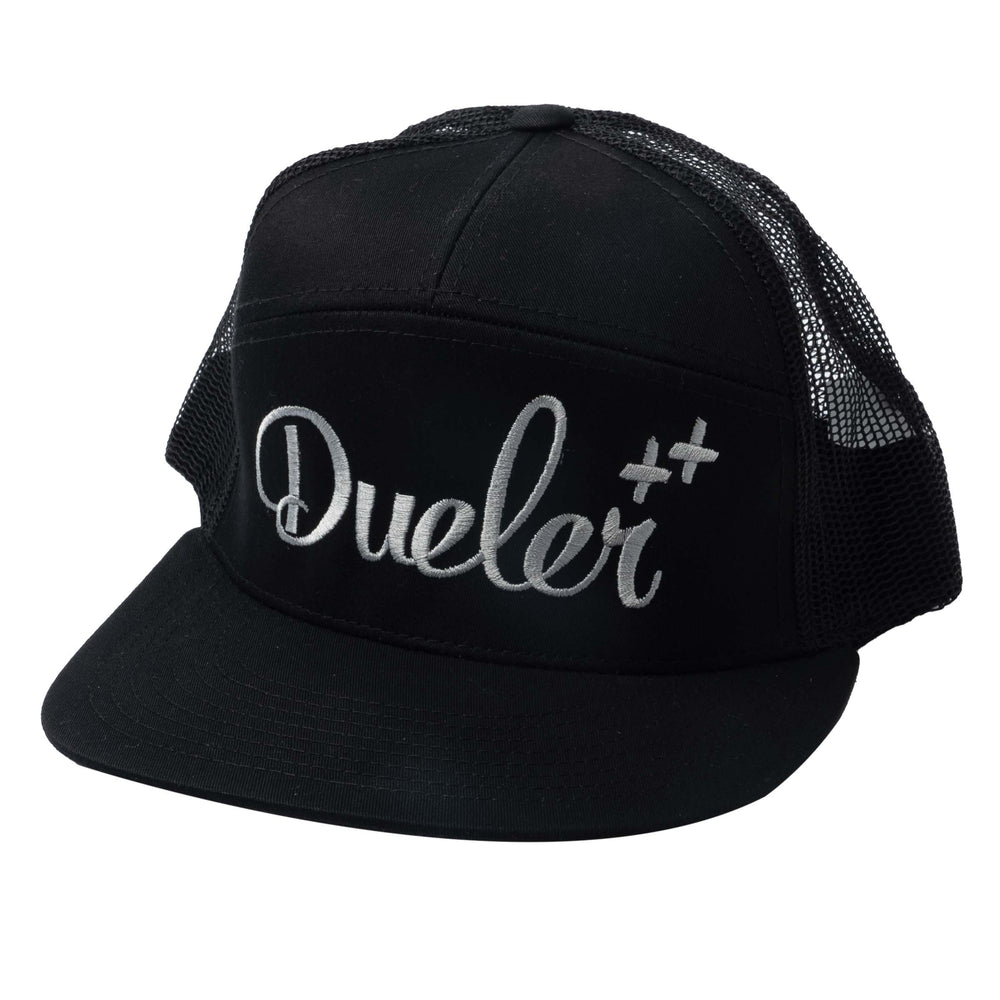 7 Pannel Trucker Snapback Black Dueler Hat