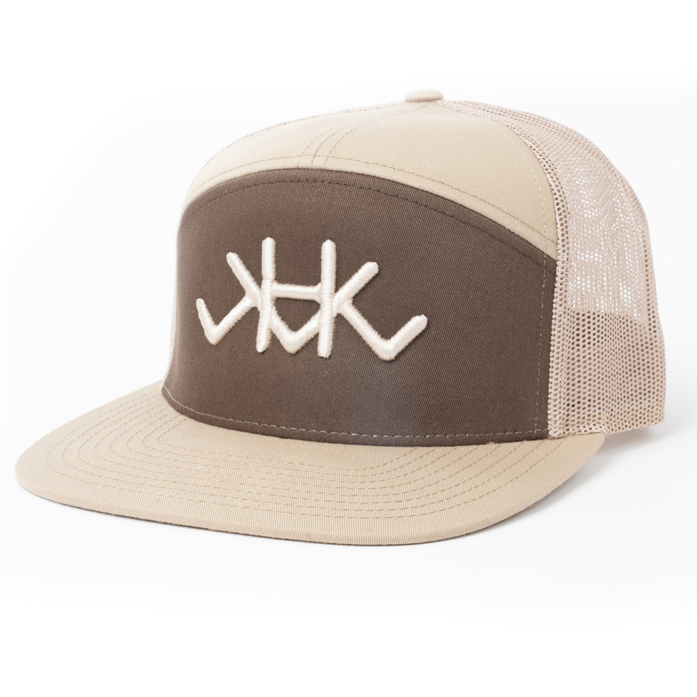 Brown Tan 5 Panel Snapback Hat