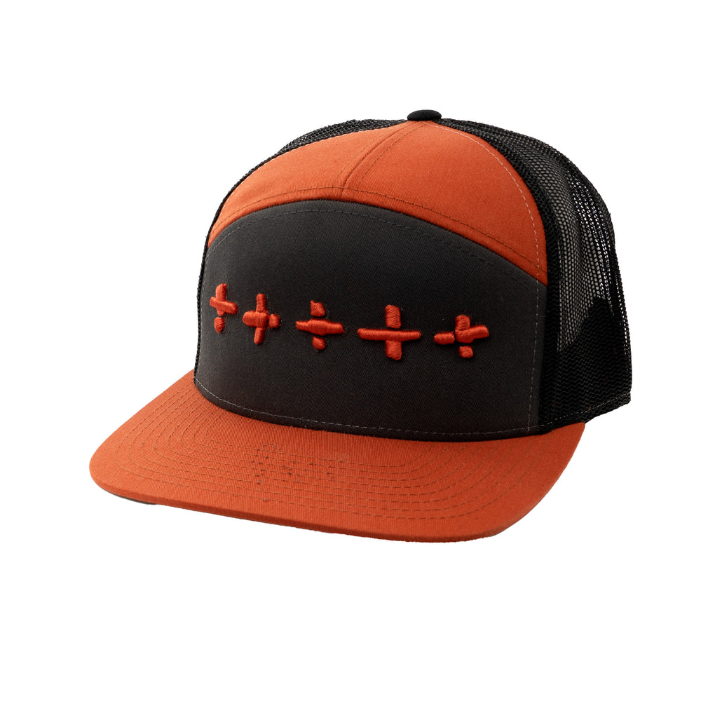 7 Pannel Trucker Snapback Burnt Orange