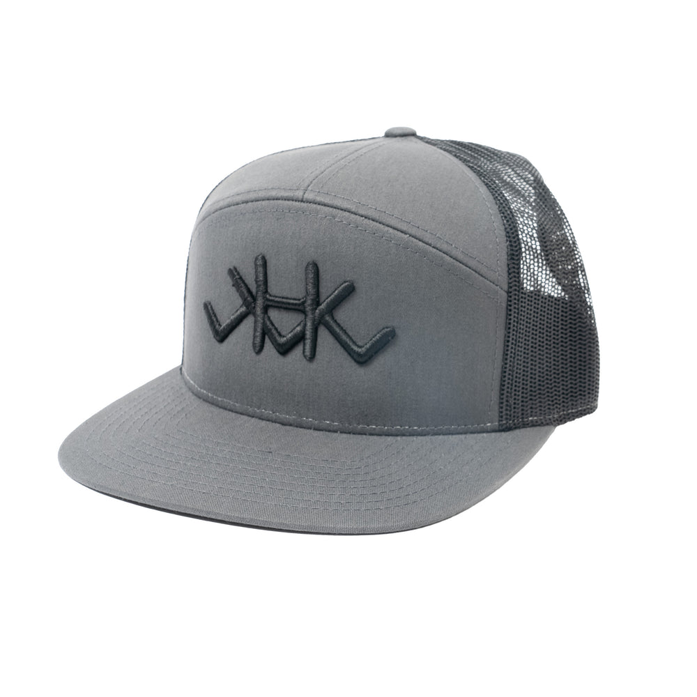 Gray/Black 5 Panel Snapback Hat