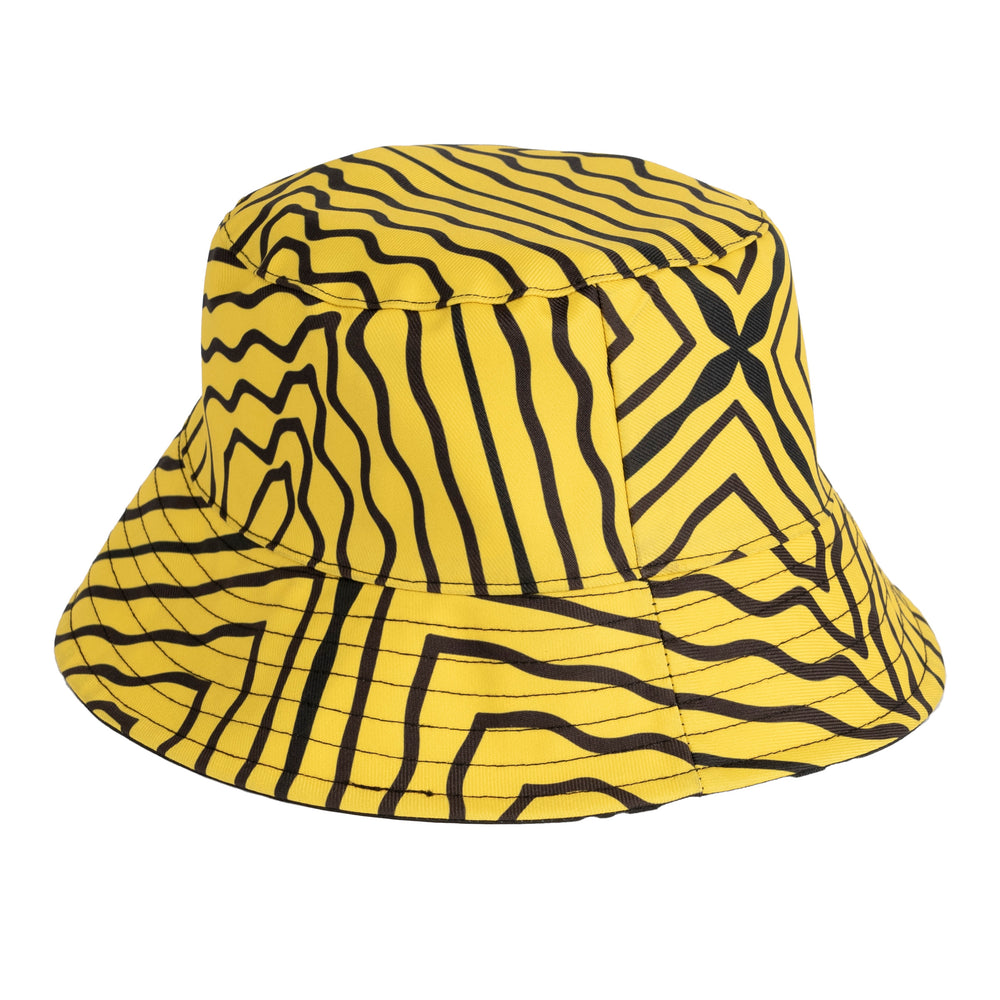 Yellow Waves reversible sublimated bucket hat