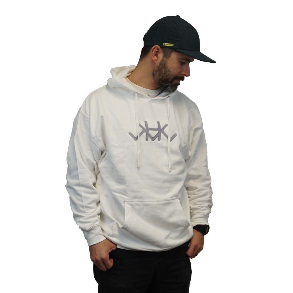 White and Silver Embroidered Hoody